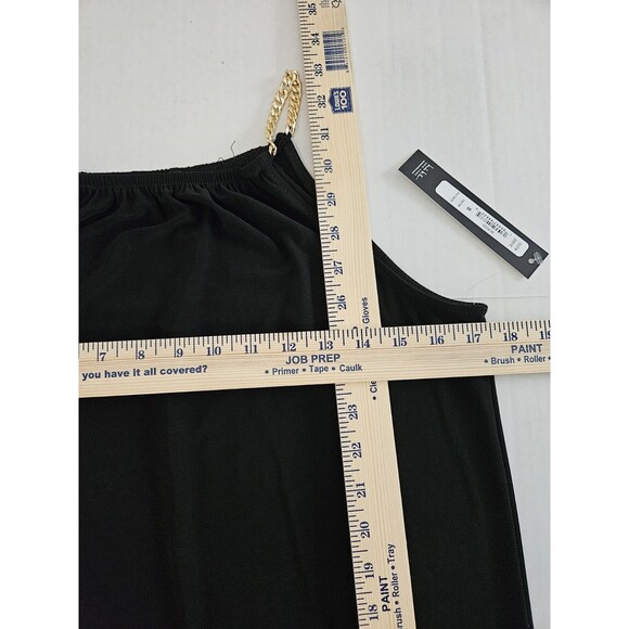 Nicole Miller Black Dress Gold Chain Straps A Line Size S Nwt - Picture 7 of 10
